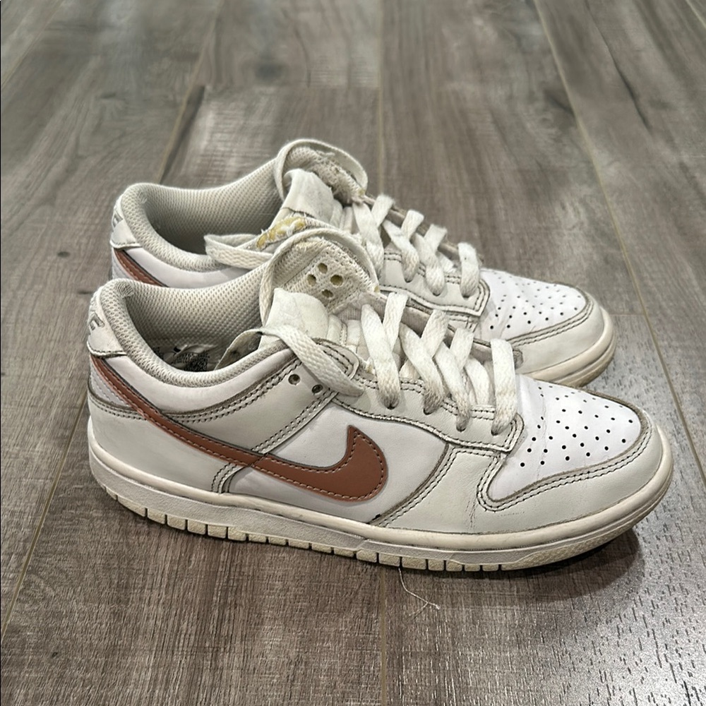 White and Brown Sneakers